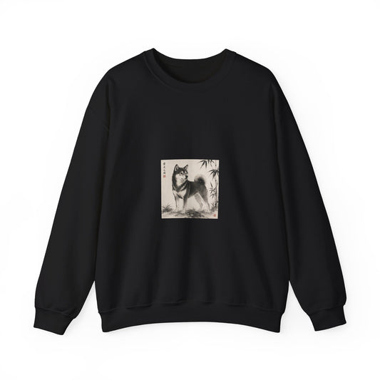 Shiba Inu Sumi-e Crewneck Sweatshirt