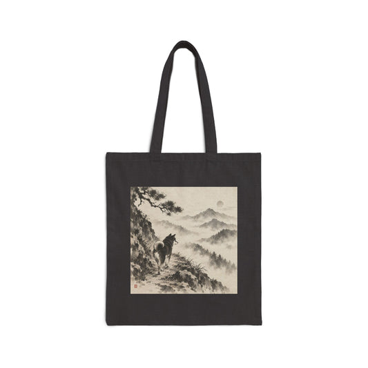 Misty Road | Shiba Inu Ink Wash Painting Tote Bag