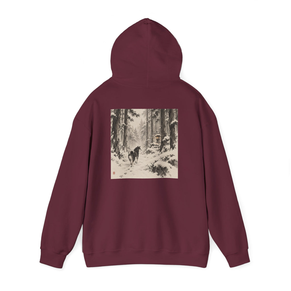 Snow Lantern | Shiba Inu Sumi-e Art Hoodie