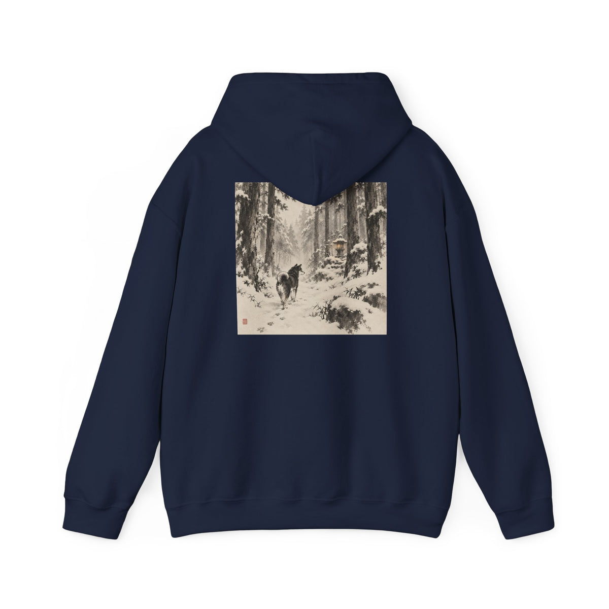 Snow Lantern | Shiba Inu Sumi-e Art Hoodie