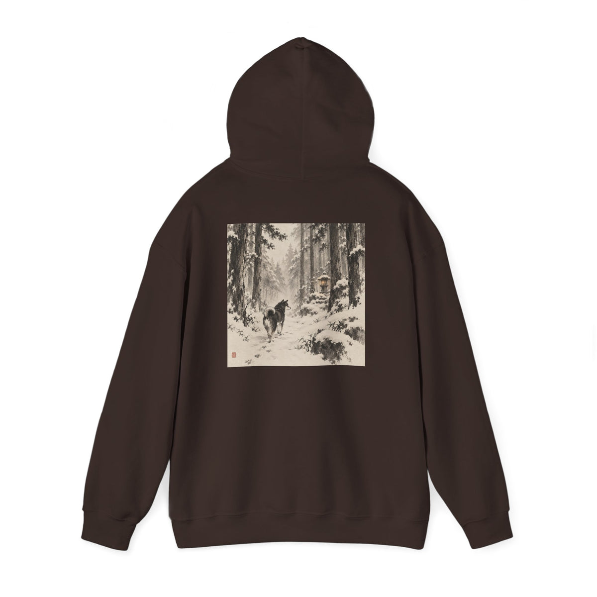 Snow Lantern | Shiba Inu Sumi-e Art Hoodie