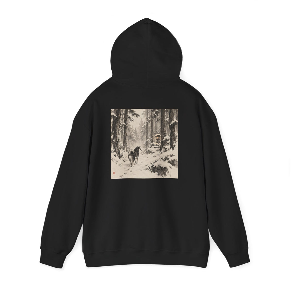Snow Lantern | Shiba Inu Sumi-e Art Hoodie