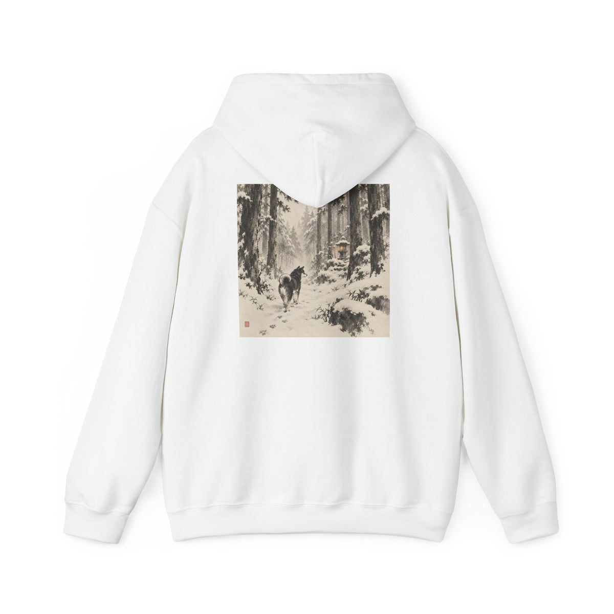 Snow Lantern | Shiba Inu Sumi-e Art Hoodie