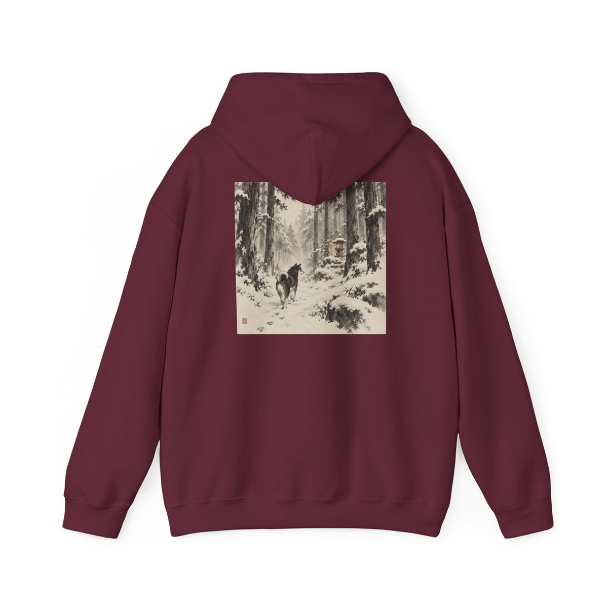 Snow Lantern | Shiba Inu Sumi-e Art Hoodie