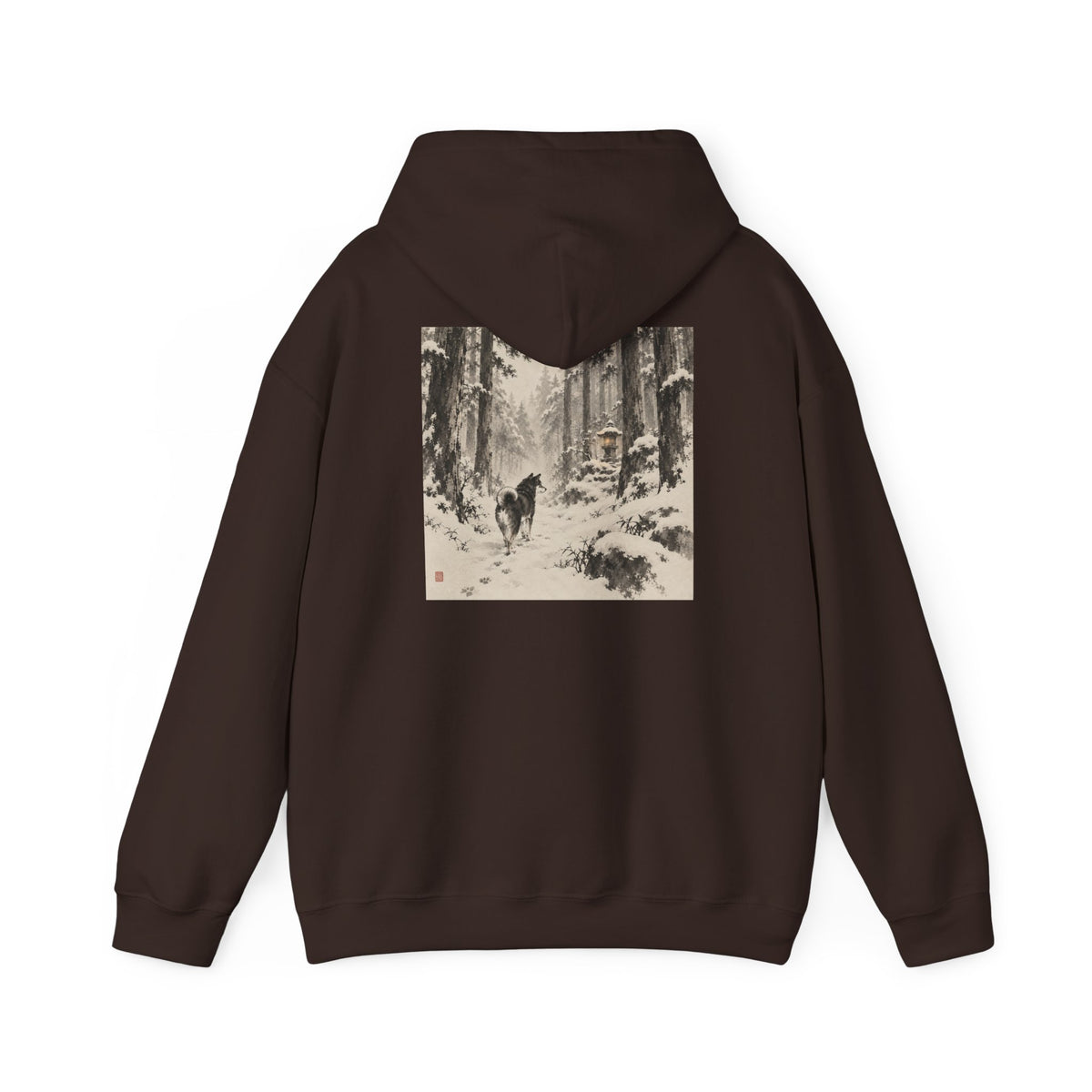 Snow Lantern | Shiba Inu Sumi-e Art Hoodie