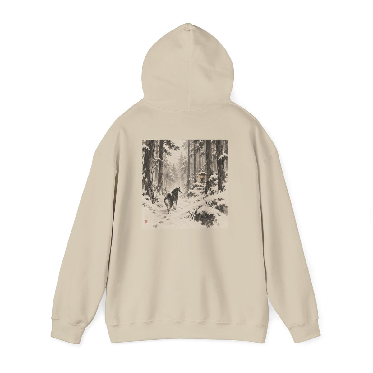 Snow Lantern | Shiba Inu Sumi-e Art Hoodie
