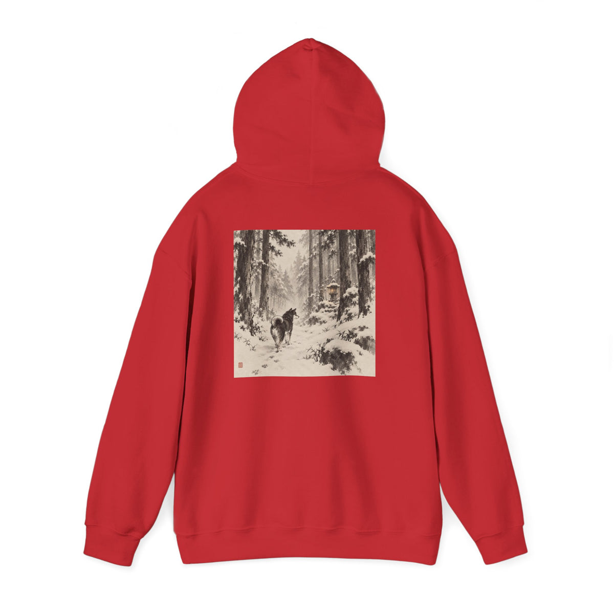 Snow Lantern | Shiba Inu Sumi-e Art Hoodie