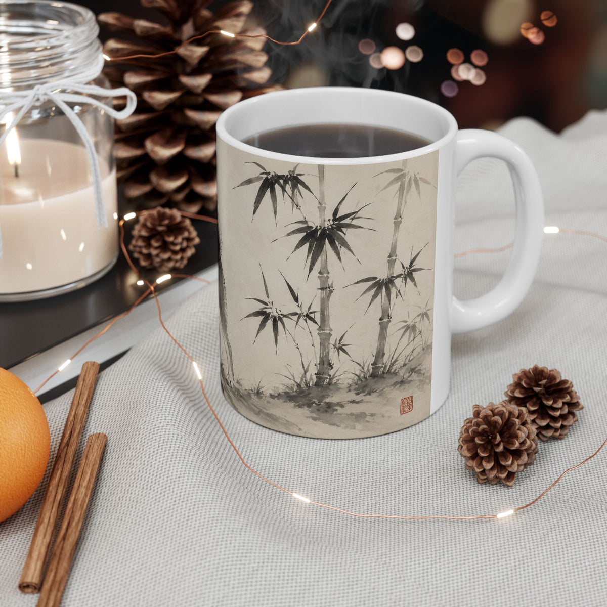 Bamboo Shadow | Shiba Inu Sumi-e Ceramic Mug