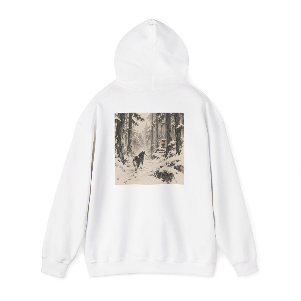 Snow Lantern | Shiba Inu Sumi-e Art Hoodie