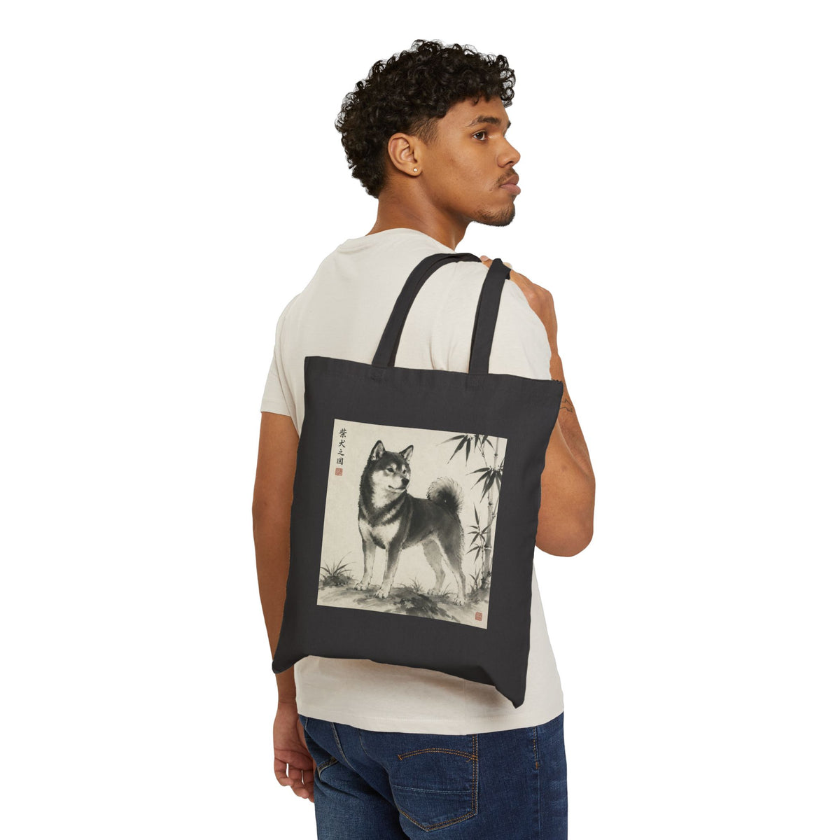 Bamboo Shadow | Shiba Inu Sumi-e Tote Bag