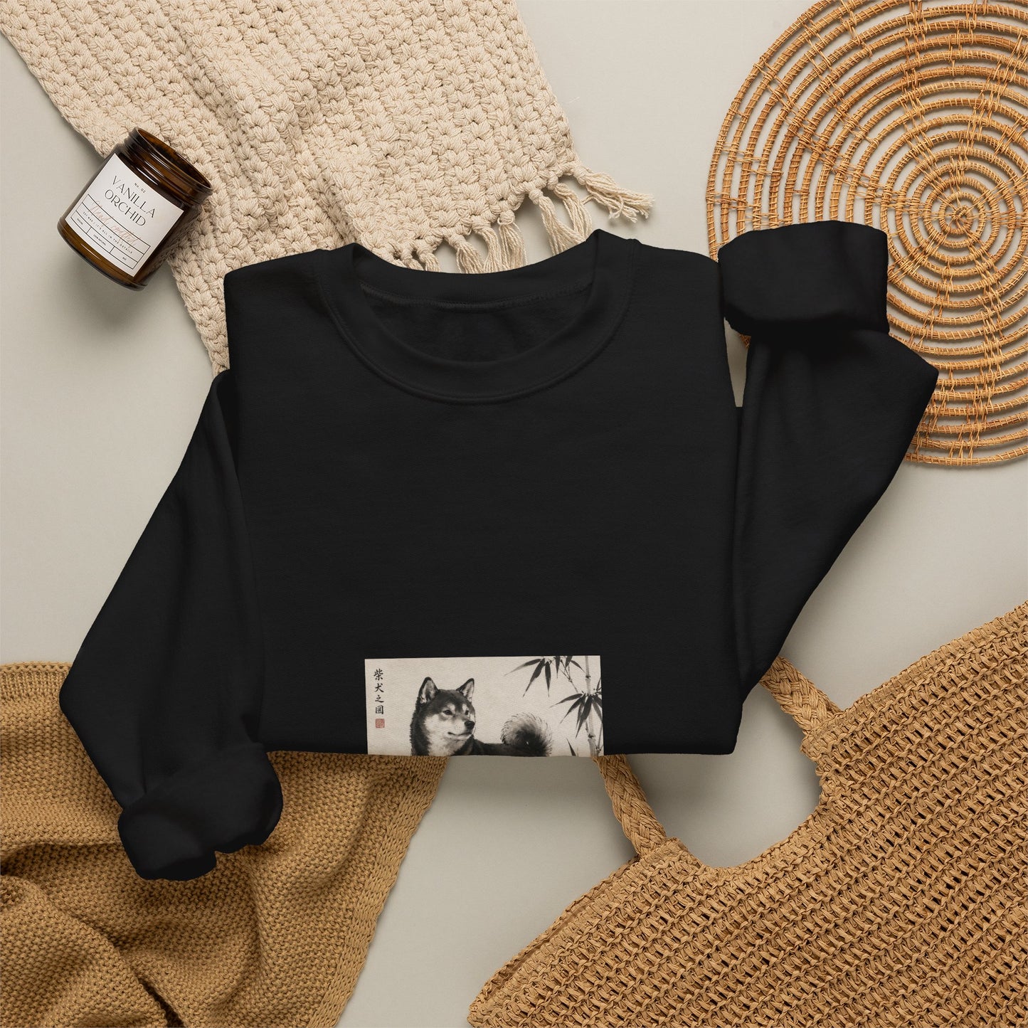 Shiba Inu Sumi-e Crewneck Sweatshirt
