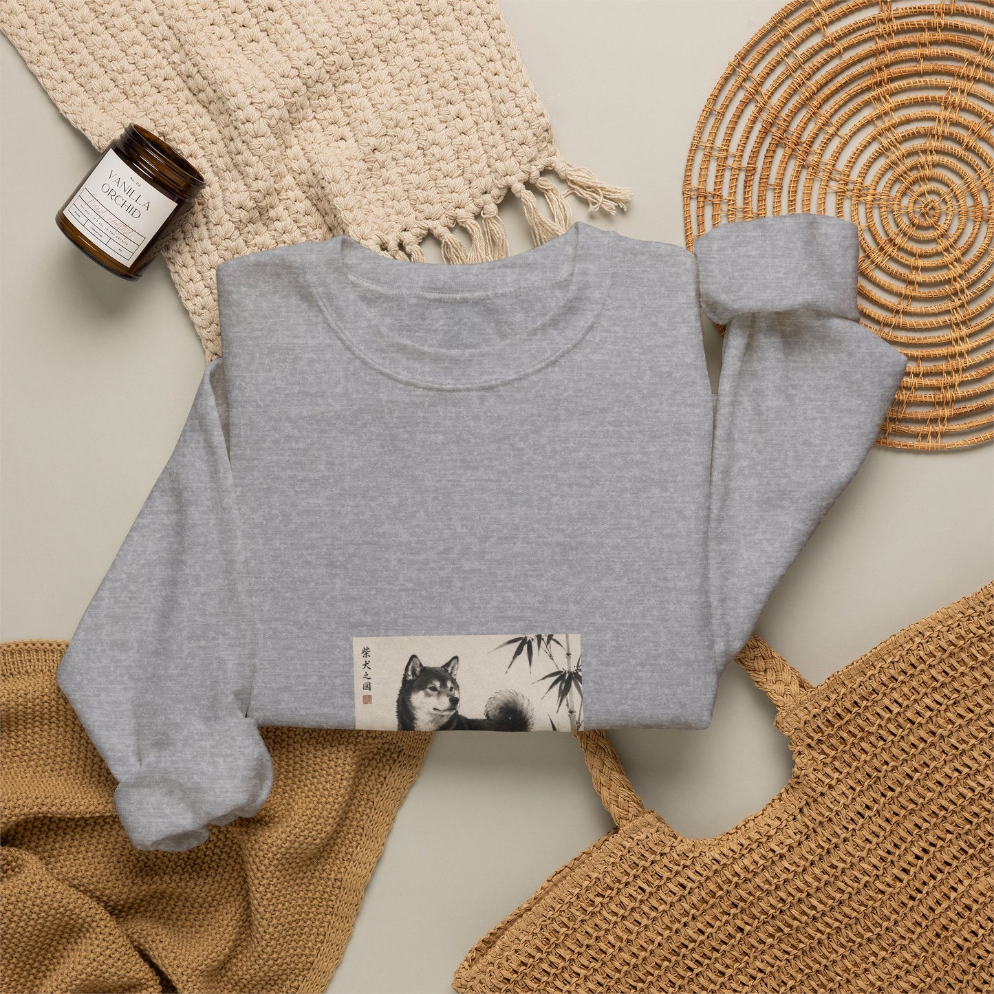 Shiba Inu Sumi-e Crewneck Sweatshirt