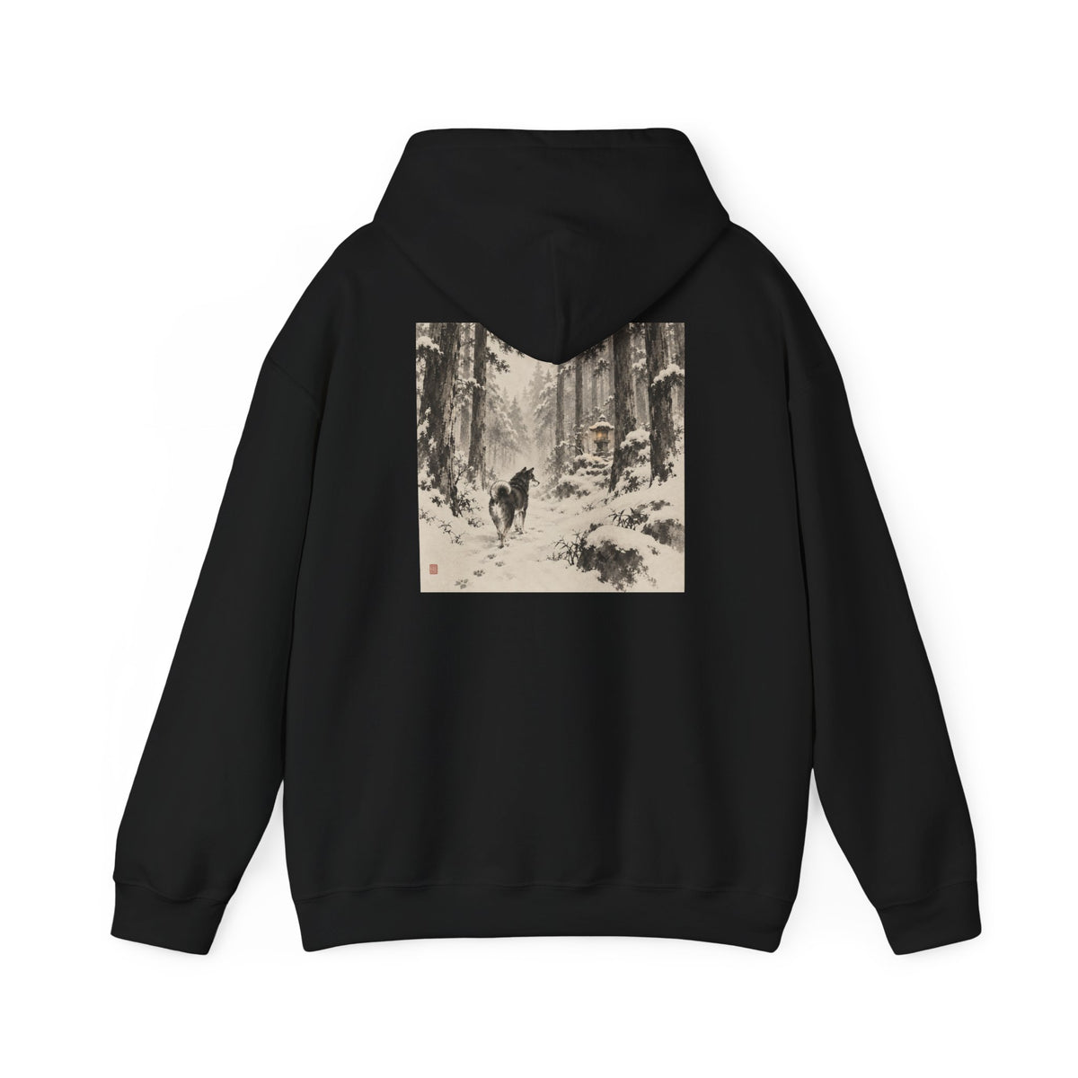 Snow Lantern | Shiba Inu Sumi-e Art Hoodie