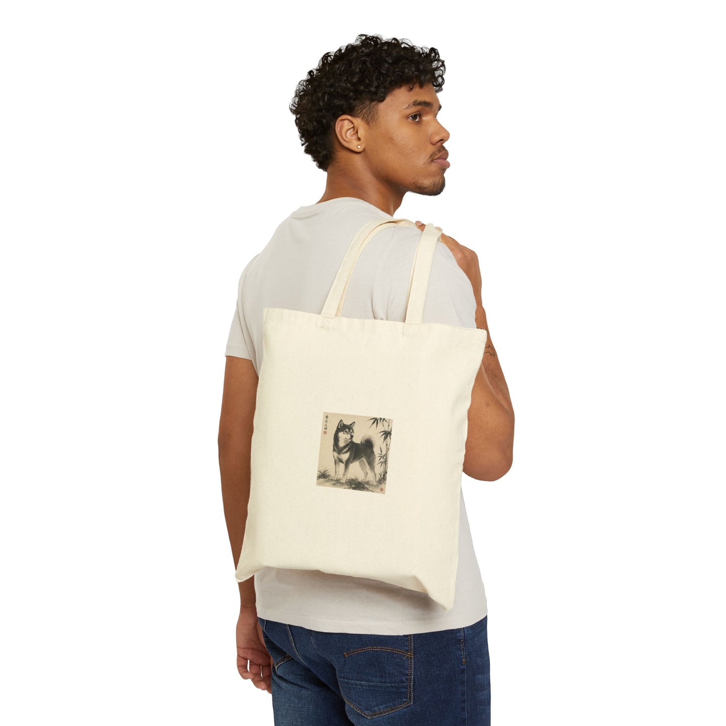 Shiba Inu Sumi-e Tote Bag