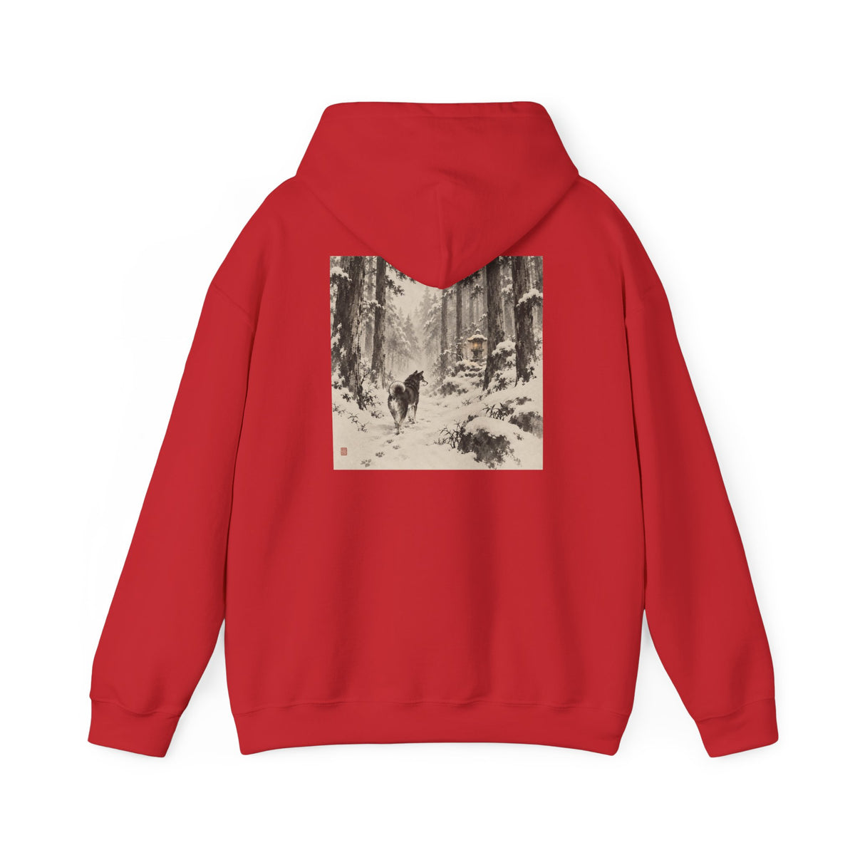 Snow Lantern | Shiba Inu Sumi-e Art Hoodie