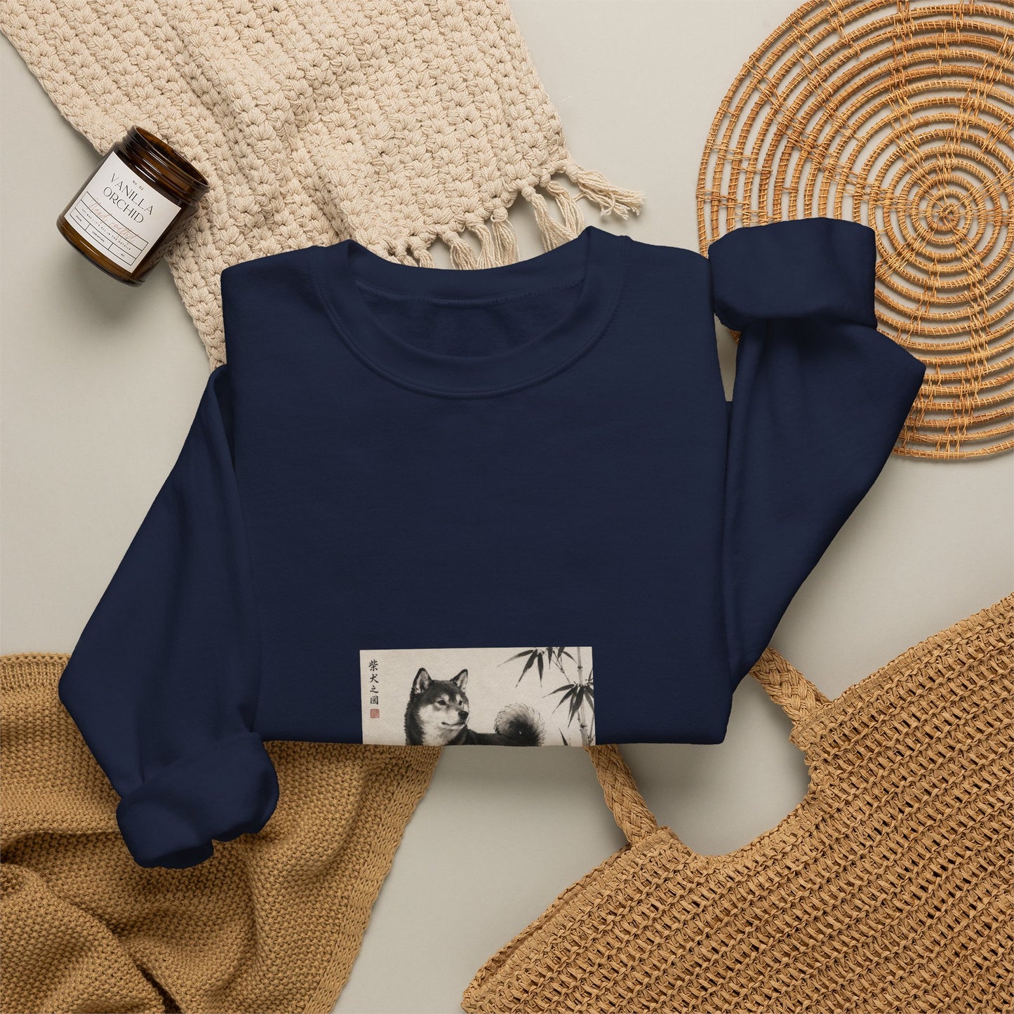 Shiba Inu Sumi-e Crewneck Sweatshirt