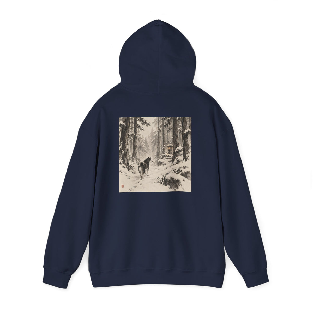 Snow Lantern | Shiba Inu Sumi-e Art Hoodie
