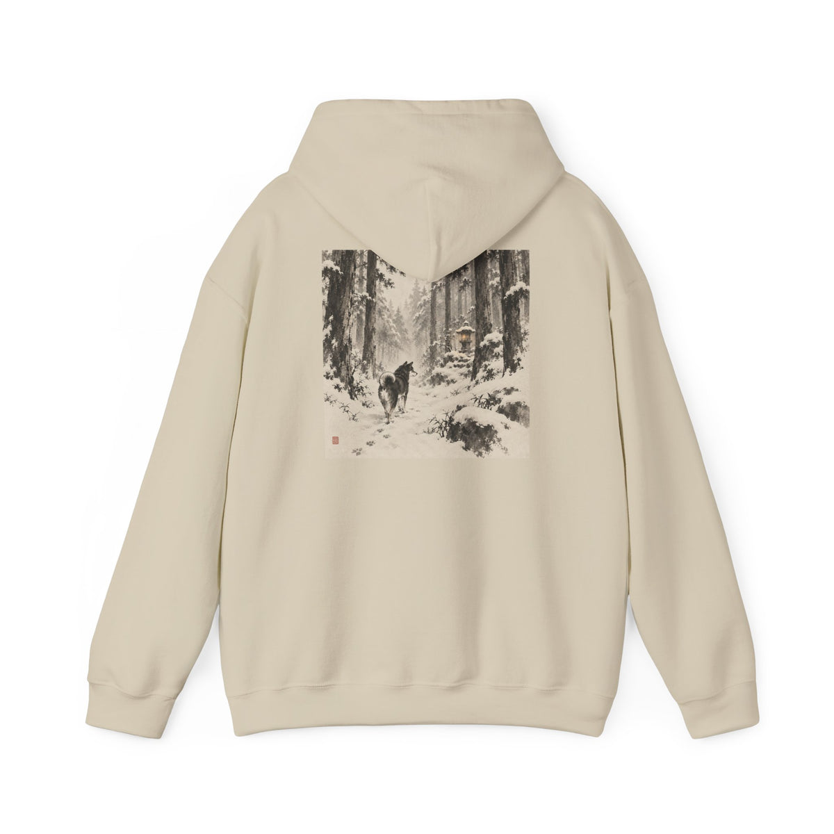 Snow Lantern | Shiba Inu Sumi-e Art Hoodie