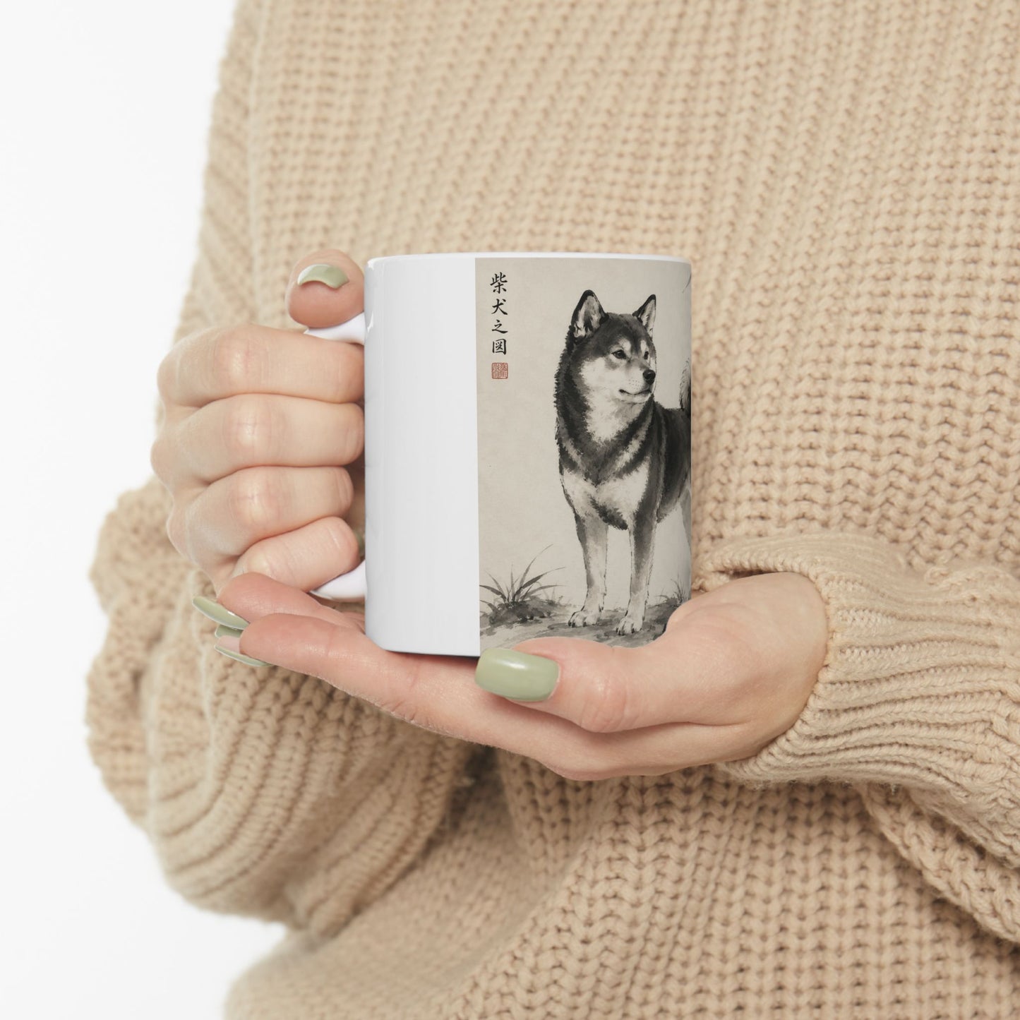 Shiba Inu Sumi-e Ceramic Mug